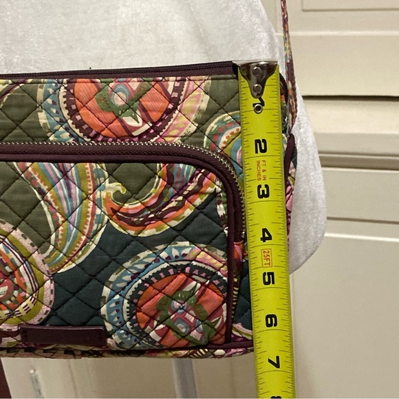 Vera Bradley Green Multicolor Quilted Handbag Bag Crossbody Purse Paisley Floral - Picture 4 of 10